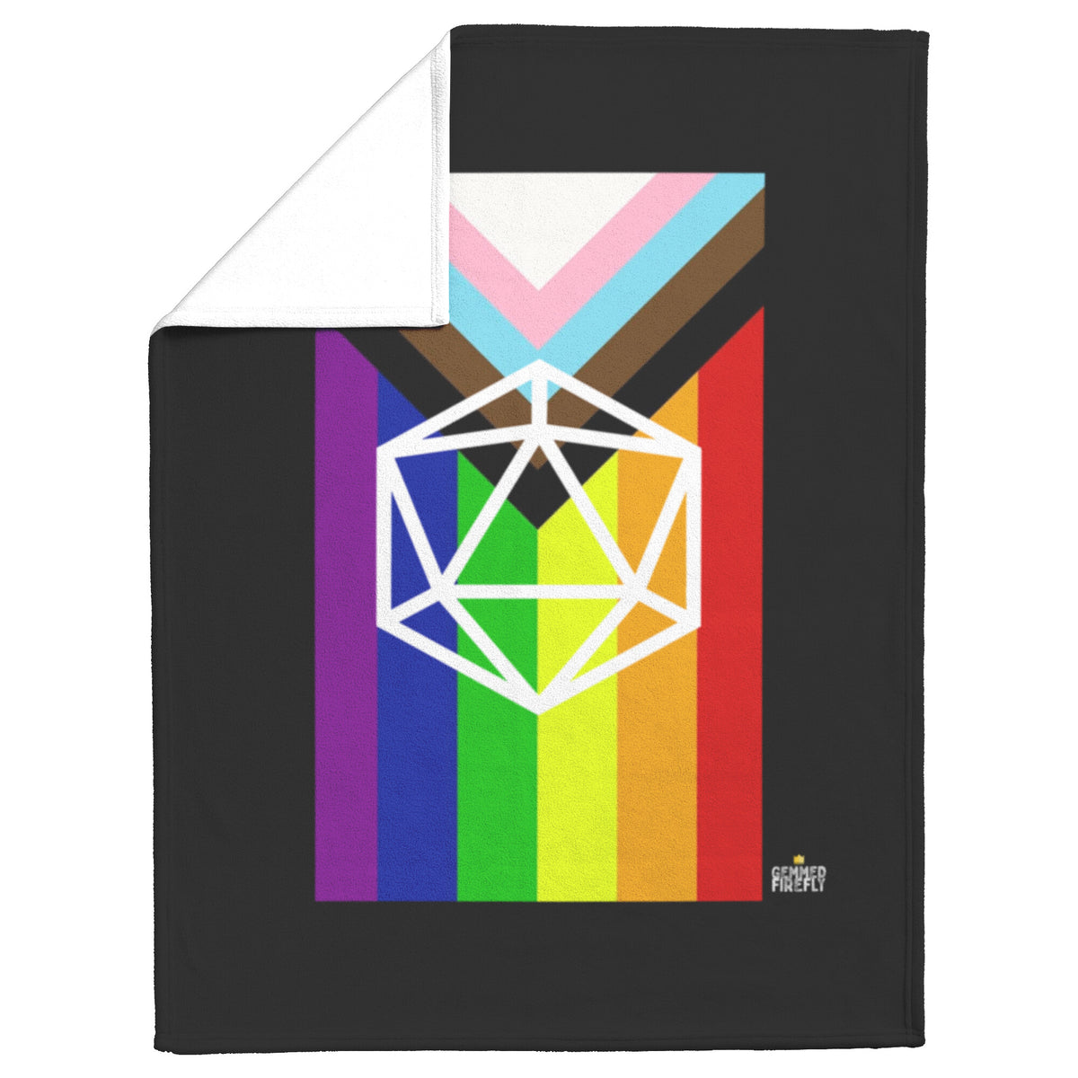 D20 Progressive Pride Blanket Blankets  - Gemmed Firefly