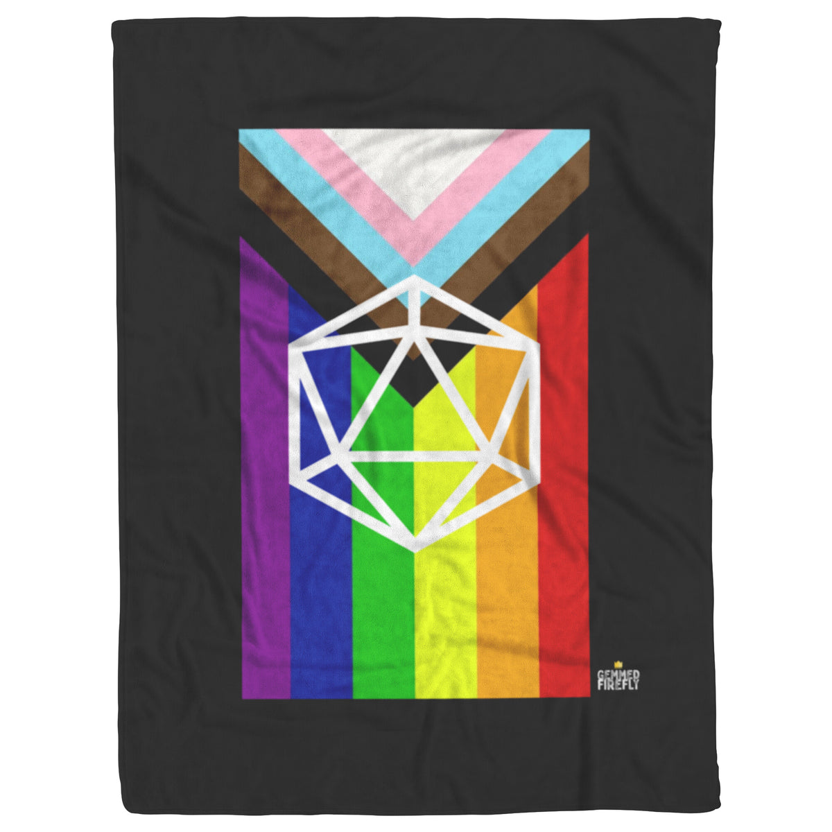 D20 Progressive Pride Blanket Blankets  - Gemmed Firefly