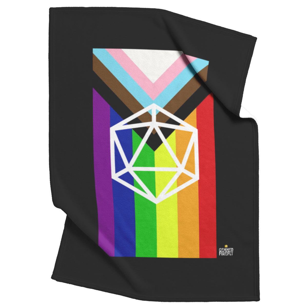 D20 Progressive Pride Blanket Blankets  - Gemmed Firefly