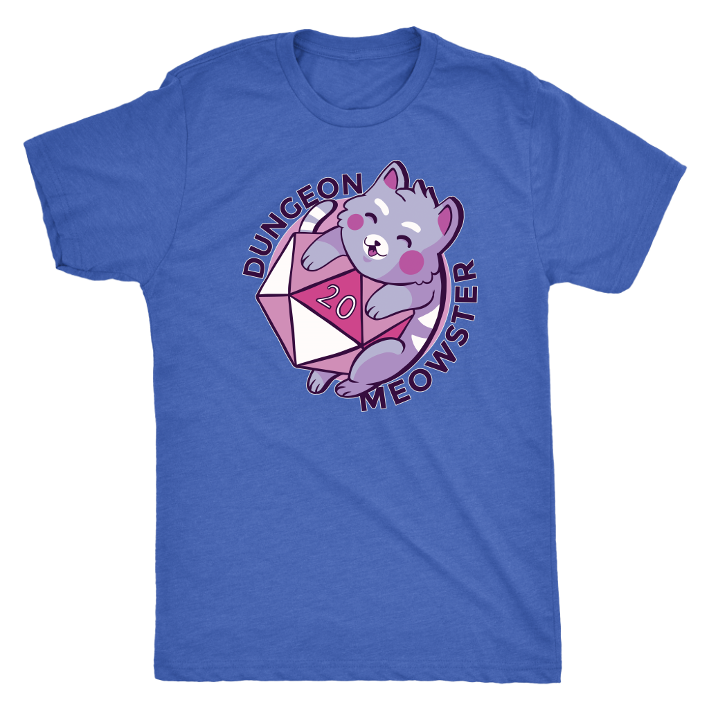 The Dungeon Meowster D20 Cat Shirt T-shirt  - Gemmed Firefly