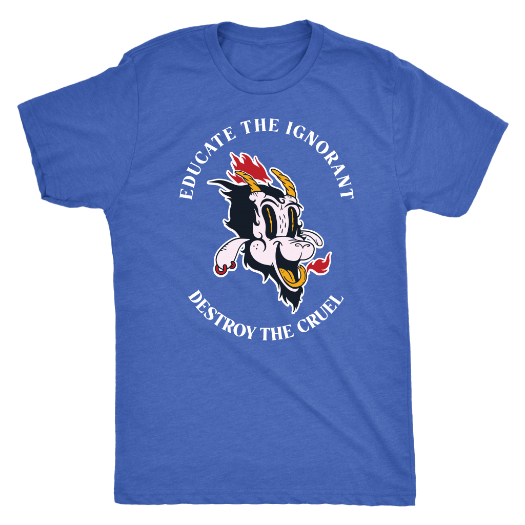 Baphomet Educate the Ignorant Destroy the Cruel T-shirt  - Gemmed Firefly