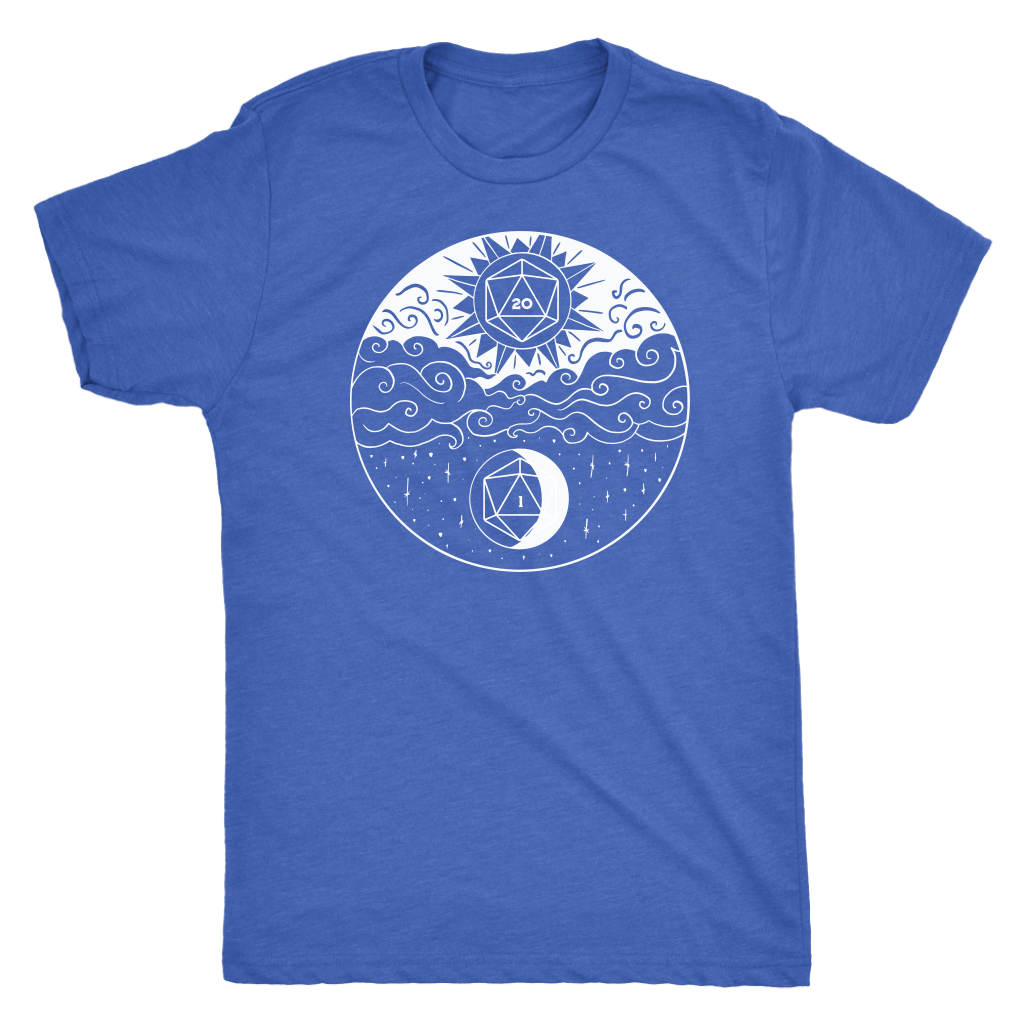 Sun and Moon D20 Balance T-shirt  - Gemmed Firefly