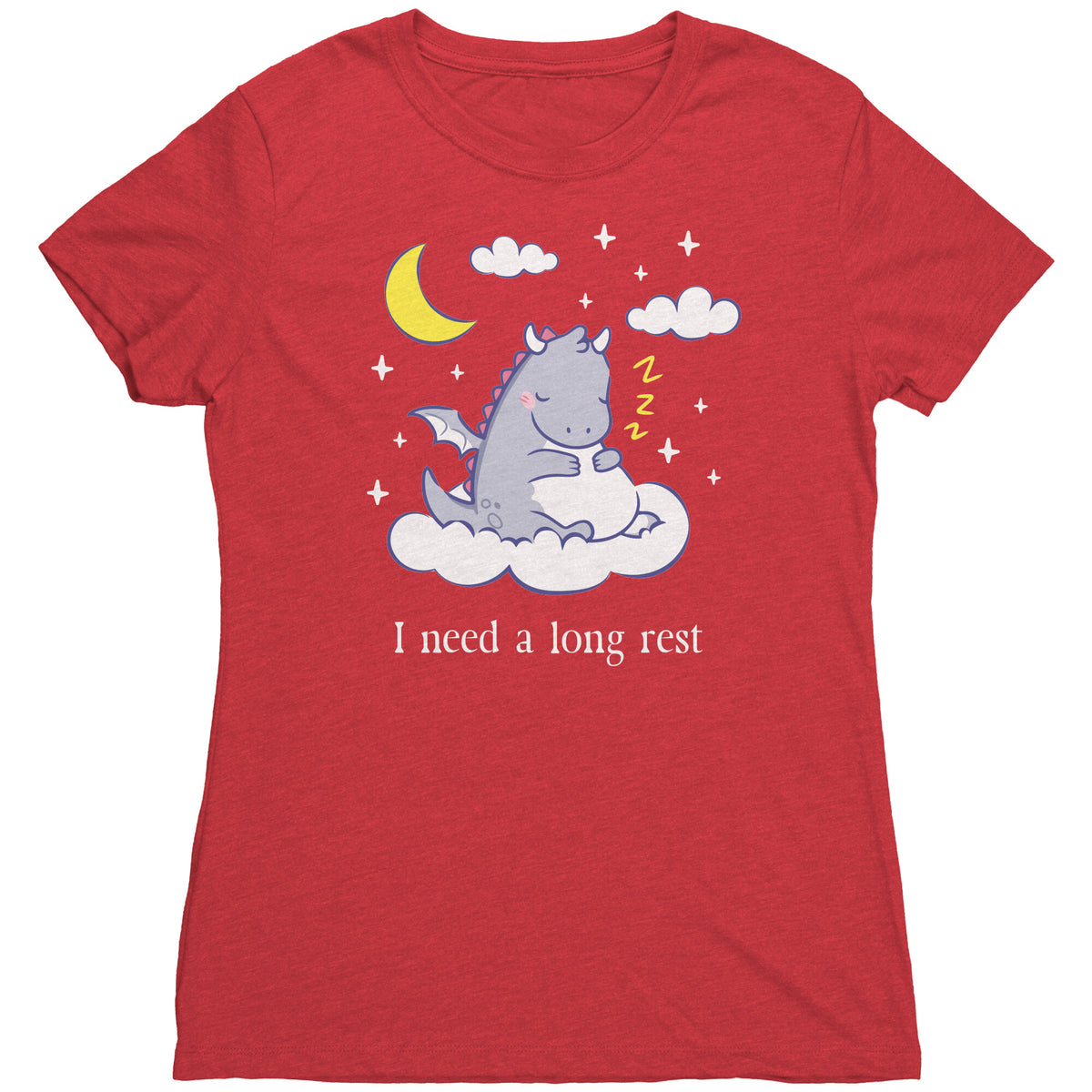 I Need a Long Rest Sleepy Dragon T-shirt  - Gemmed Firefly