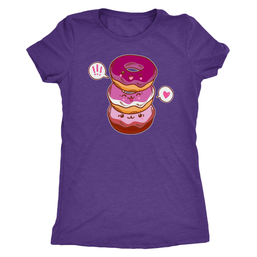 Lesbian Flag Cutie Donuts T-shirt  - Gemmed Firefly
