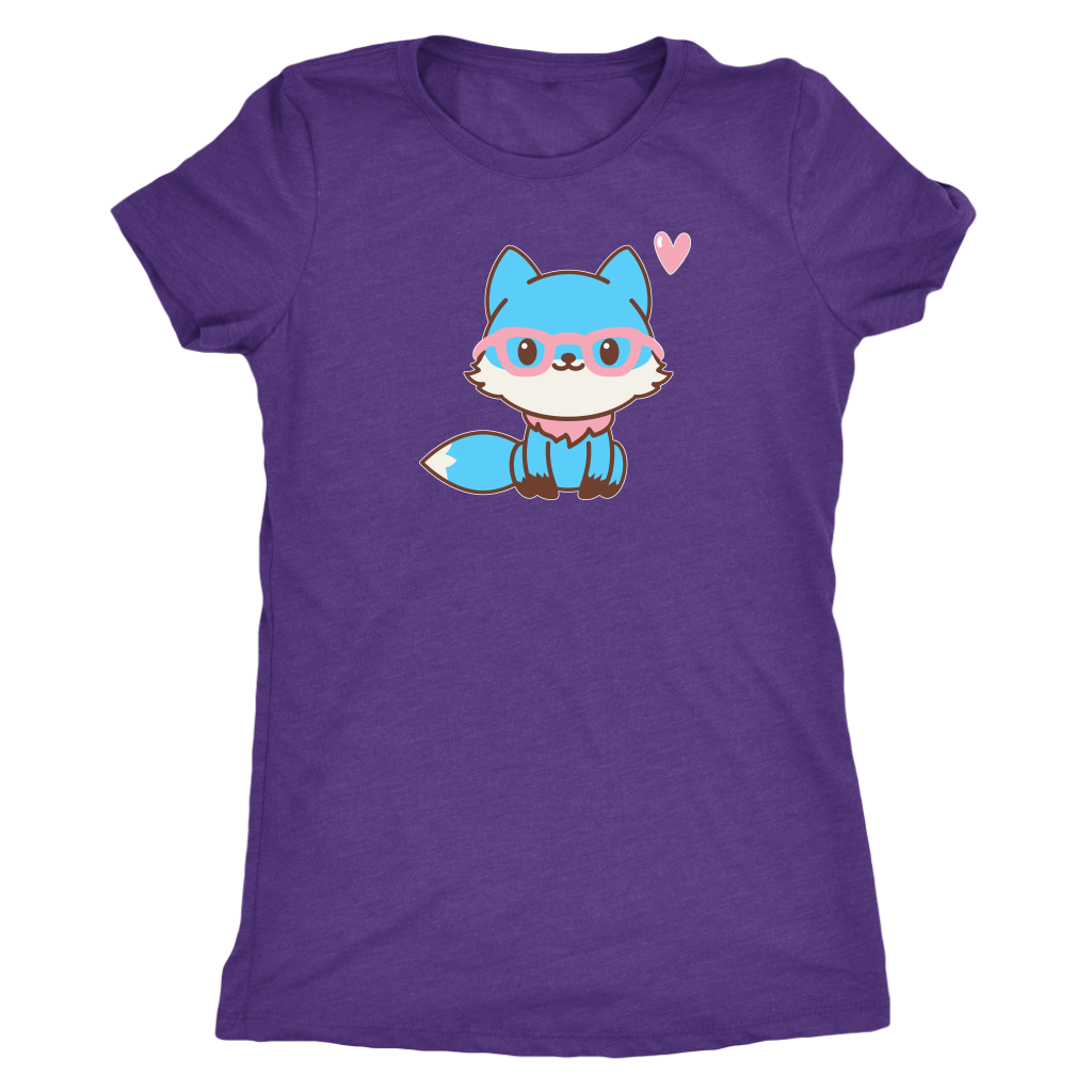 Trans Flag Fox Transfoxed T-shirt  - Gemmed Firefly