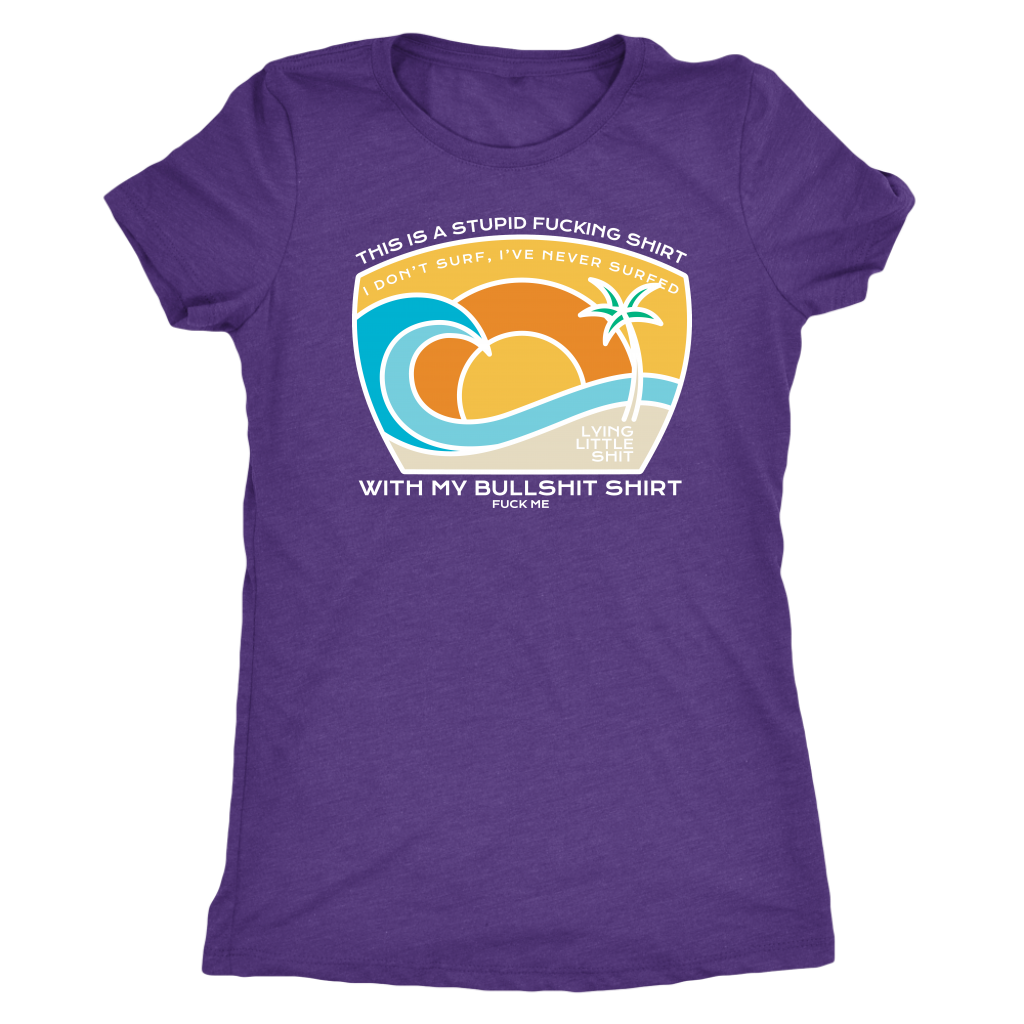 Surf's Up White Print T-shirt  - Gemmed Firefly