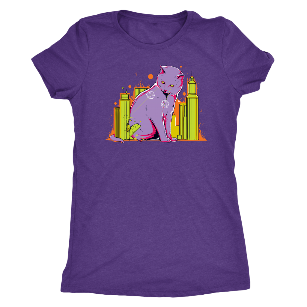 The Cat on the D&D Table Map T-shirt  - Gemmed Firefly