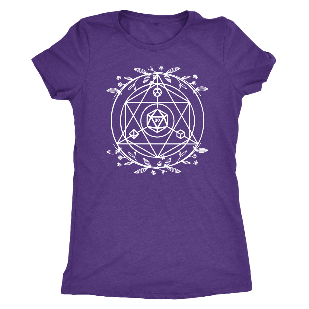 D20 Sacred Floral Geometry T-shirt  - Gemmed Firefly
