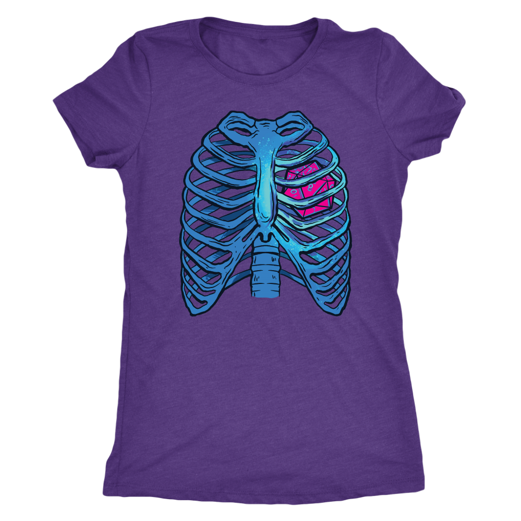 D20 Heart and Vapor Ribs T-shirt  - Gemmed Firefly