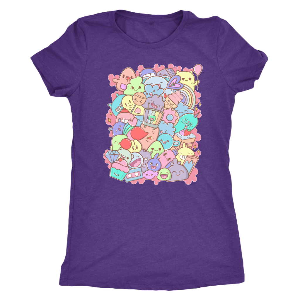 Adorable Kawaii Cute Doodle Party Pastel - "Yay" T-shirt  - Gemmed Firefly