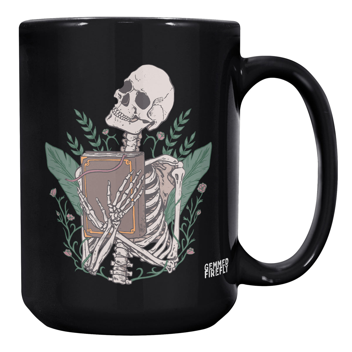 Libris Mortis Black Mug Ceramic Mugs  - Gemmed Firefly