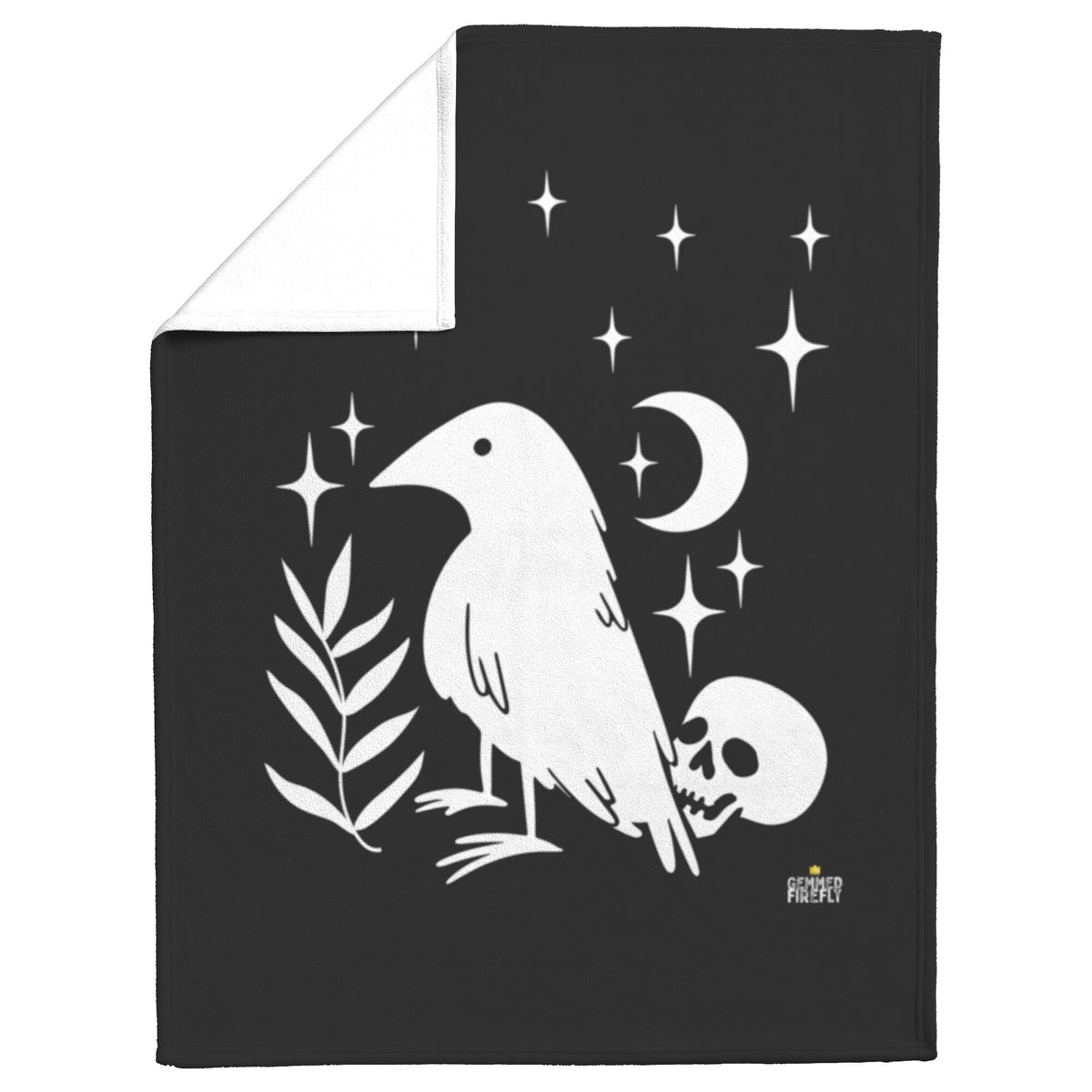 Lucky Raven and Skull Blanket Blankets  - Gemmed Firefly