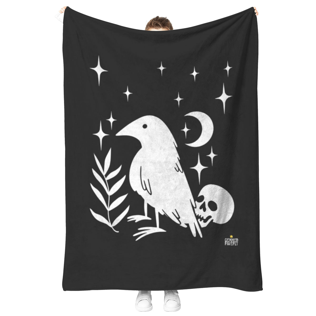 Lucky Raven and Skull Blanket Blankets  - Gemmed Firefly