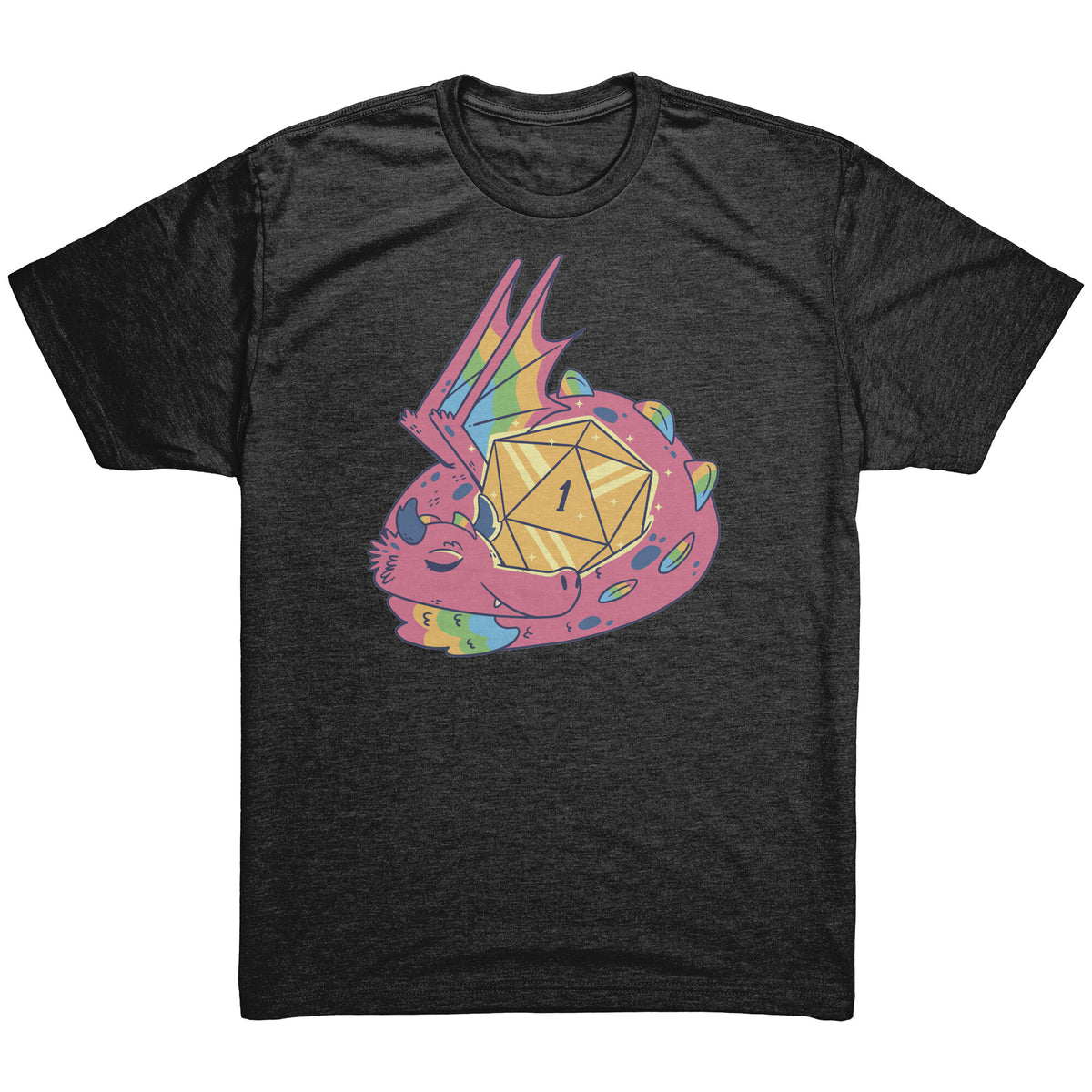 Luxury Lucky Dragon d20 - Nat 1 T-shirt  - Gemmed Firefly