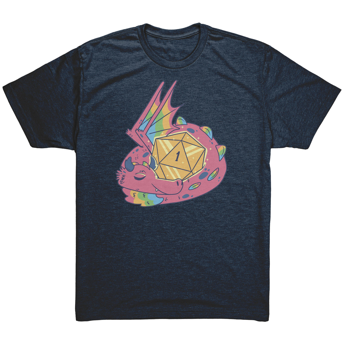 Luxury Lucky Dragon d20 - Nat 1 T-shirt  - Gemmed Firefly