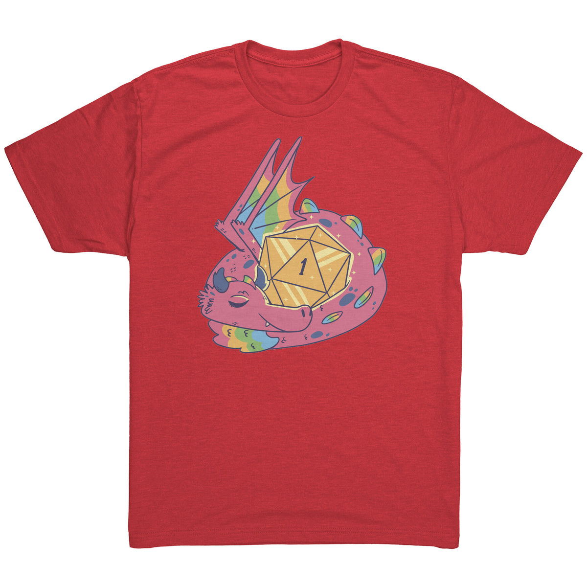 Luxury Lucky Dragon d20 - Nat 1 T-shirt  - Gemmed Firefly