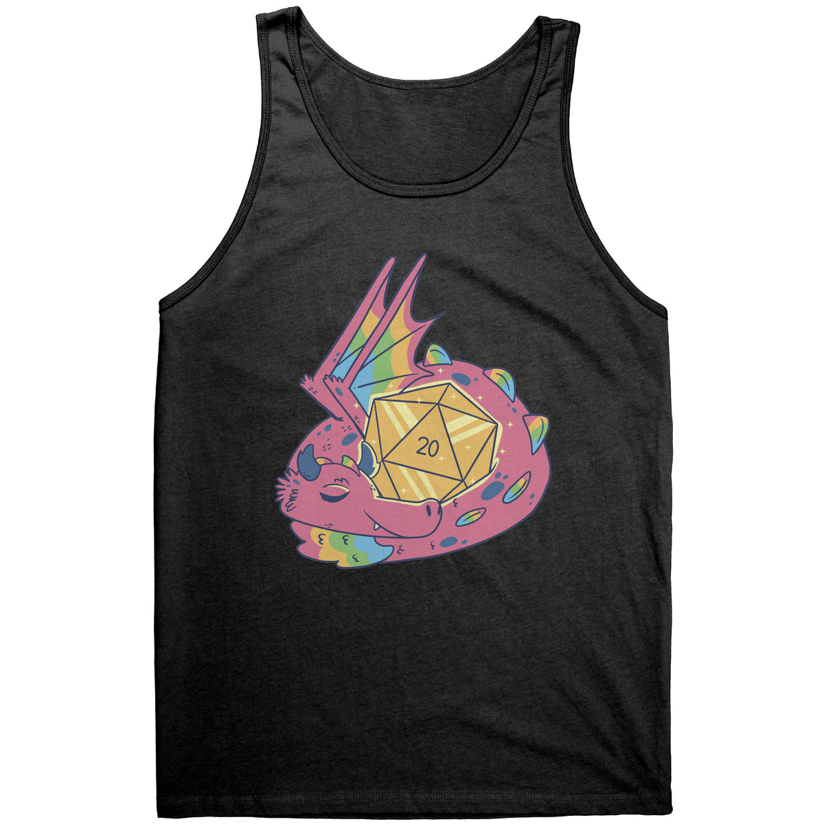 Luxury Luck Dragon d20 - Nat 20 T-shirt  - Gemmed Firefly