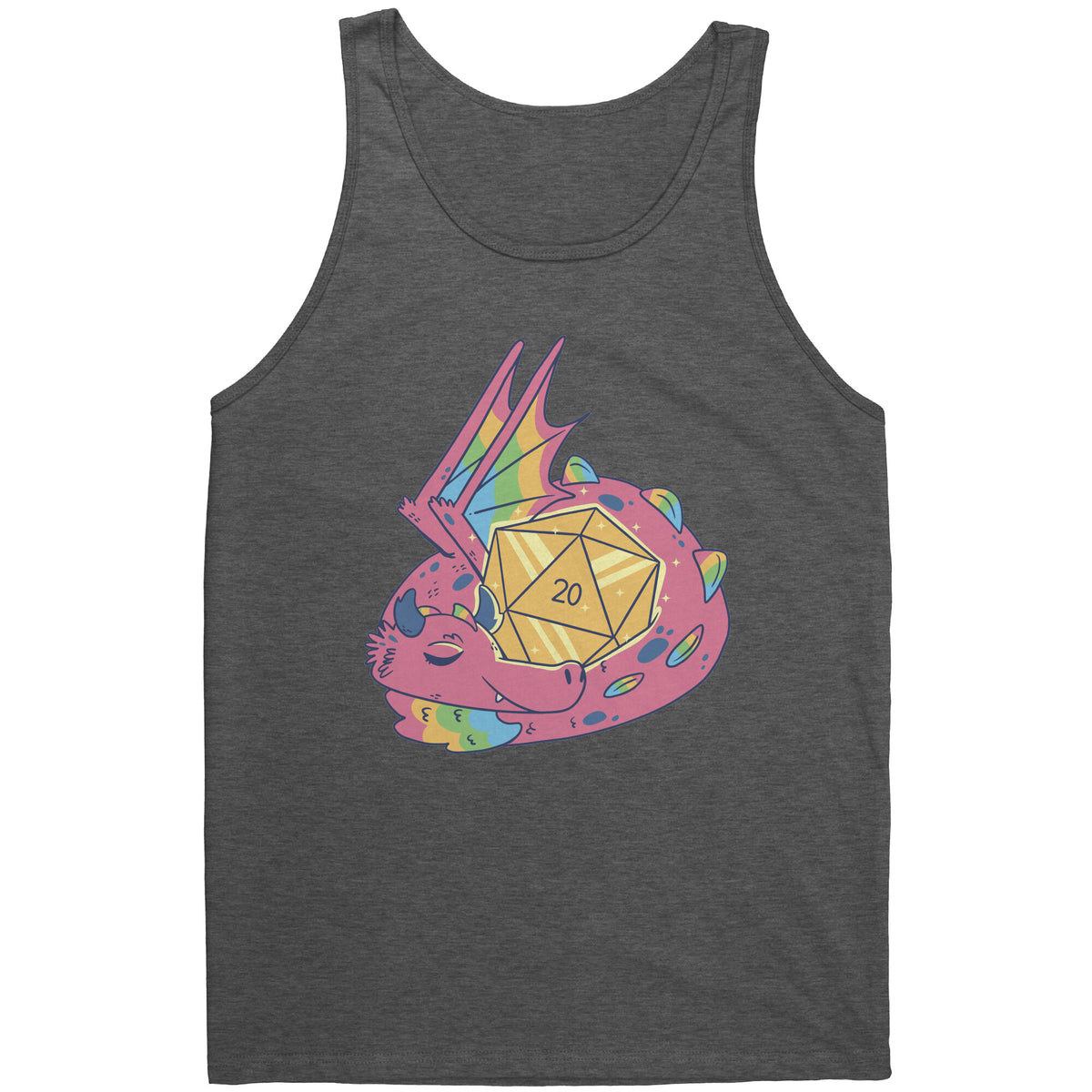 Luxury Luck Dragon d20 - Nat 20 T-shirt  - Gemmed Firefly
