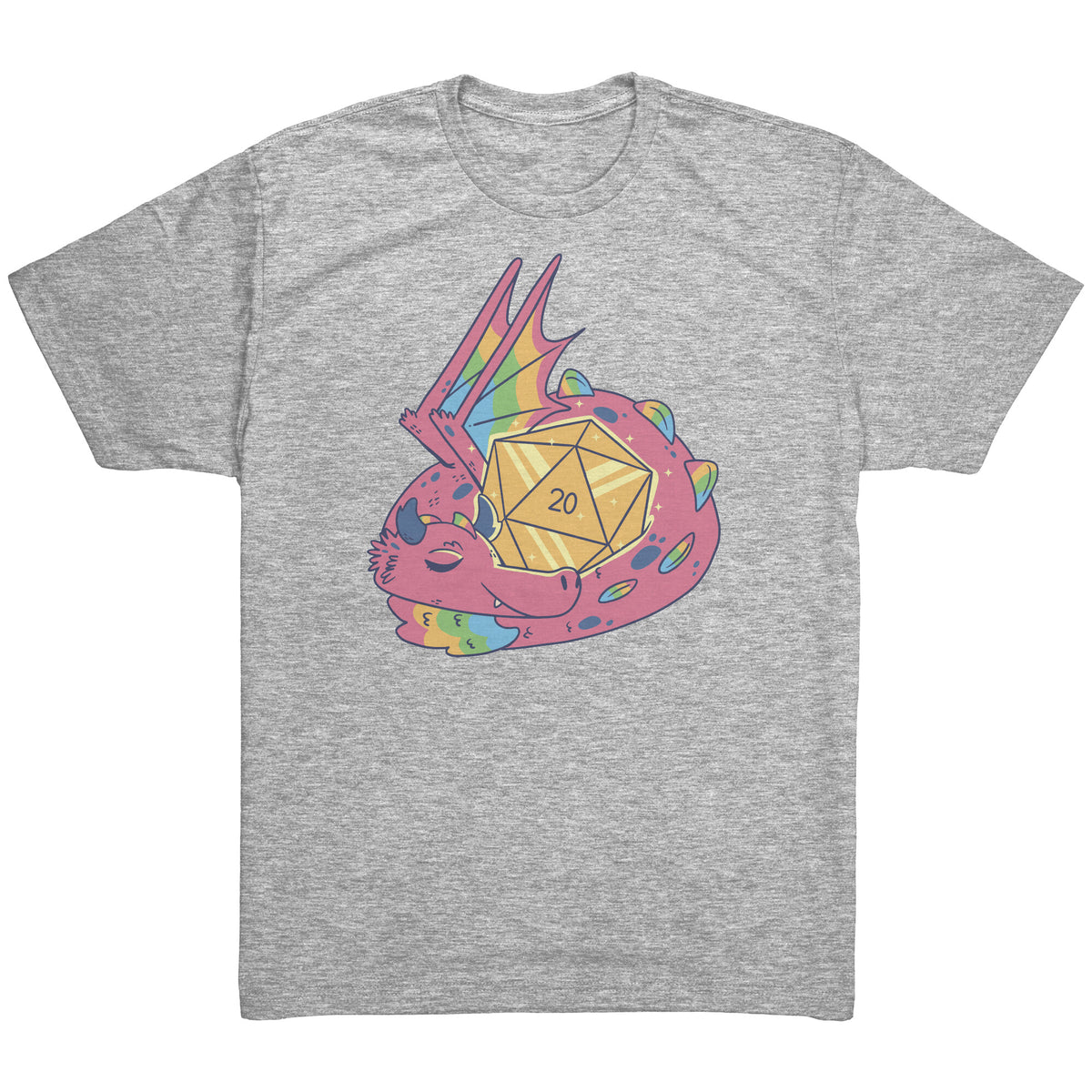 Luxury Luck Dragon d20 - Nat 20 T-shirt  - Gemmed Firefly