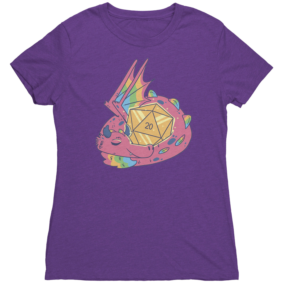 Luxury Luck Dragon d20 - Nat 20 T-shirt  - Gemmed Firefly