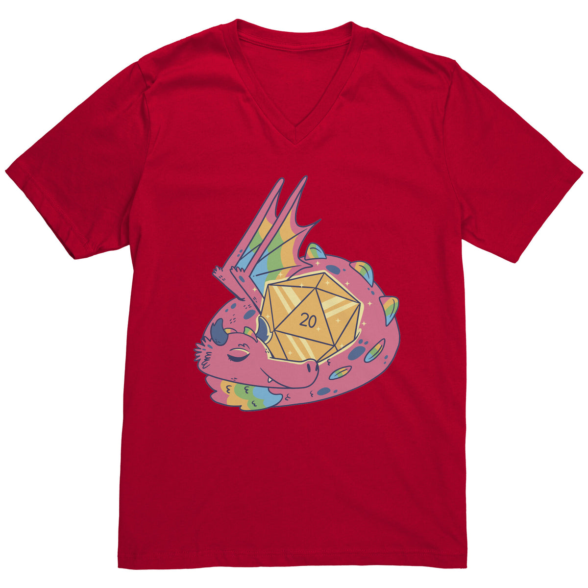 Luxury Luck Dragon d20 - Nat 20 T-shirt  - Gemmed Firefly