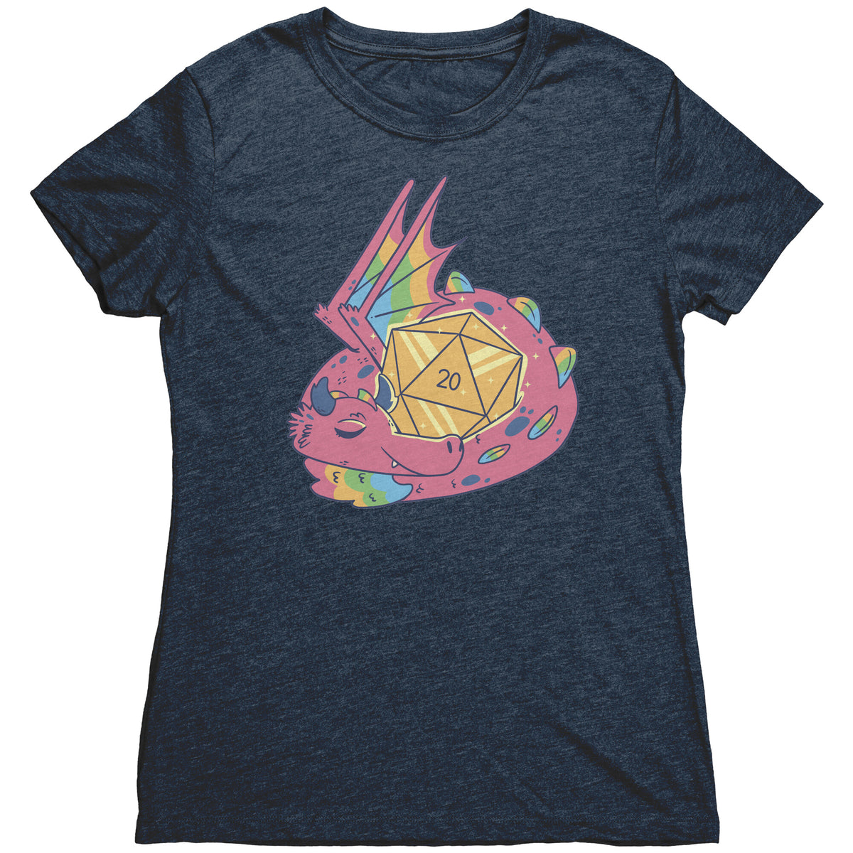 Luxury Luck Dragon d20 - Nat 20 T-shirt  - Gemmed Firefly