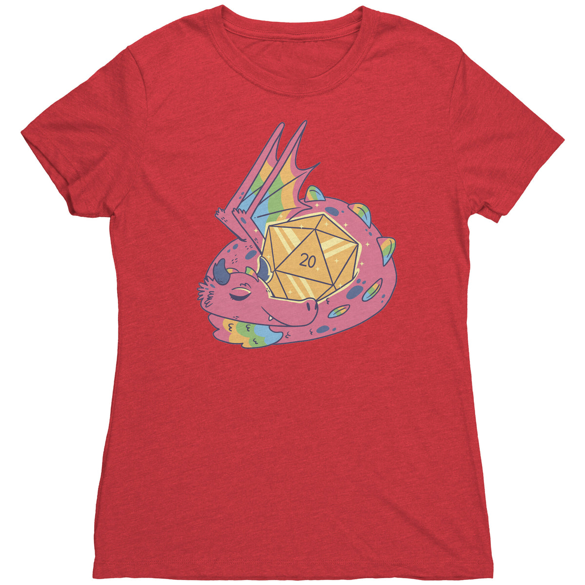 Luxury Luck Dragon d20 - Nat 20 T-shirt  - Gemmed Firefly