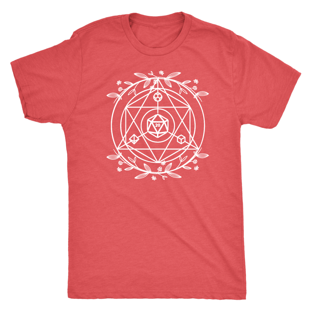 D20 Sacred Floral Geometry T-shirt  - Gemmed Firefly