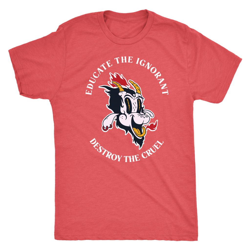 Baphomet Educate the Ignorant Destroy the Cruel T-shirt  - Gemmed Firefly