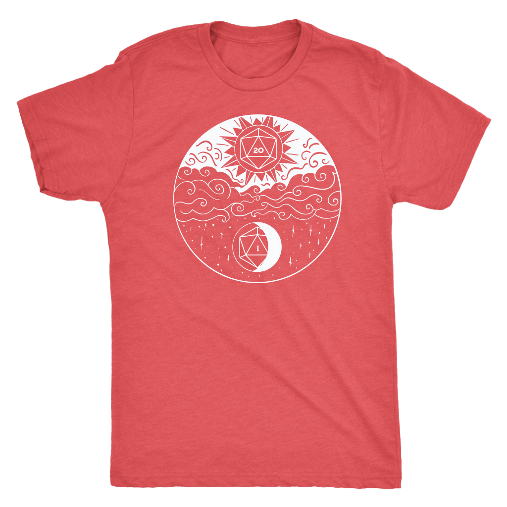 Sun and Moon D20 Balance T-shirt  - Gemmed Firefly