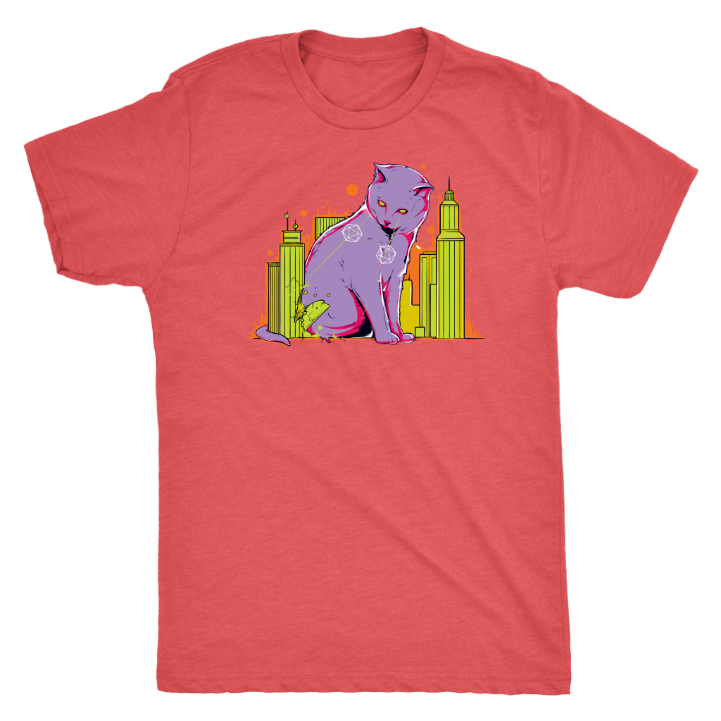 The Cat on the D&D Table Map T-shirt  - Gemmed Firefly