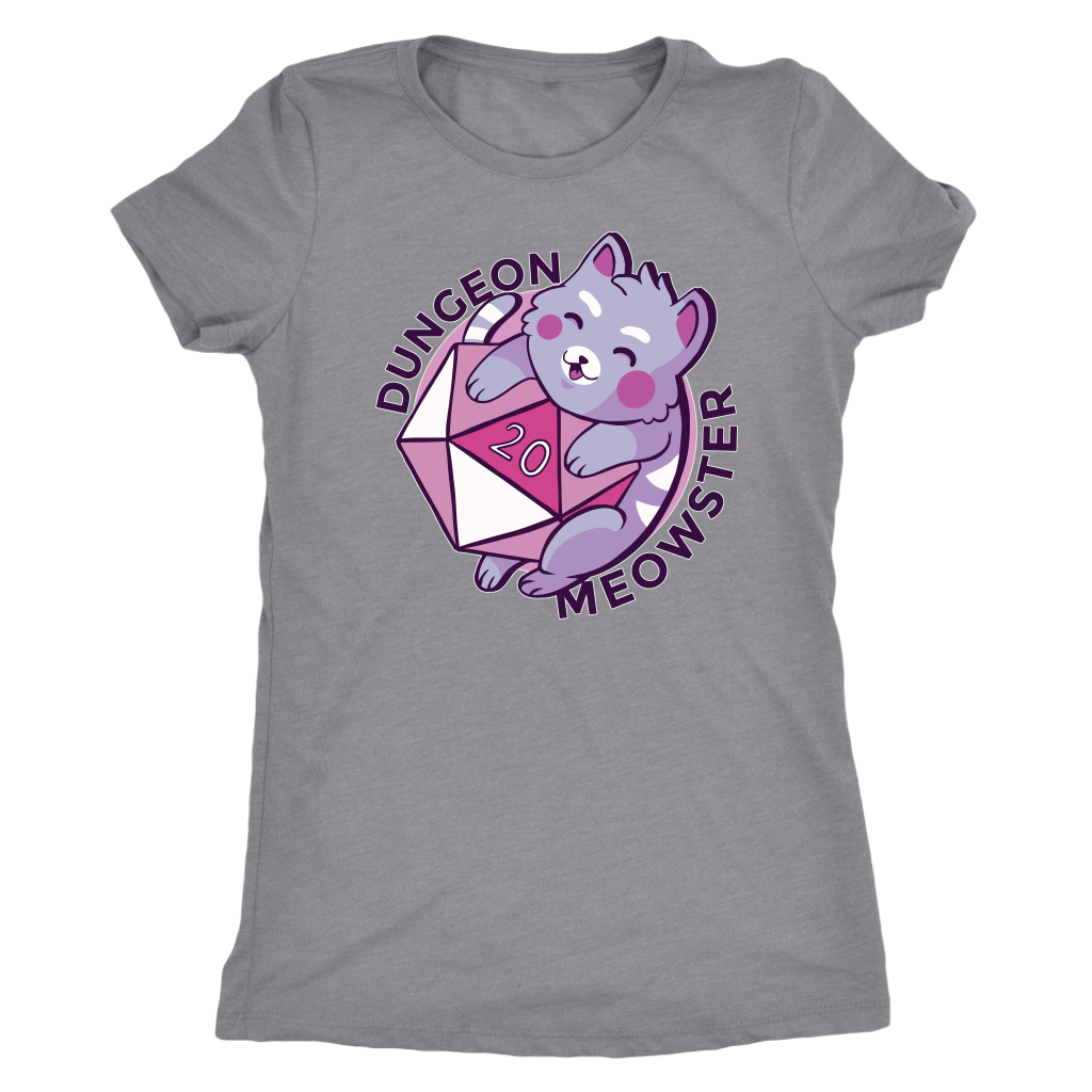 The Dungeon Meowster D20 Cat Shirt T-shirt  - Gemmed Firefly