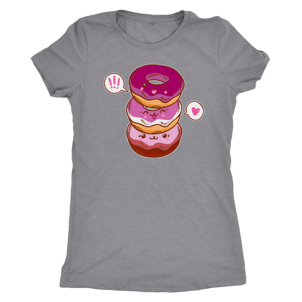 Lesbian Flag Cutie Donuts T-shirt  - Gemmed Firefly