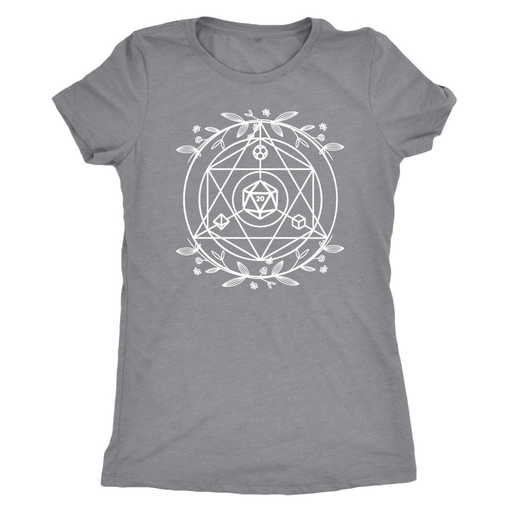 D20 Sacred Floral Geometry T-shirt  - Gemmed Firefly