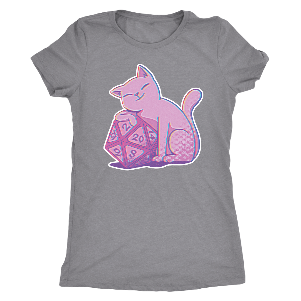 D20 Kitty Glitch T-shirt  - Gemmed Firefly