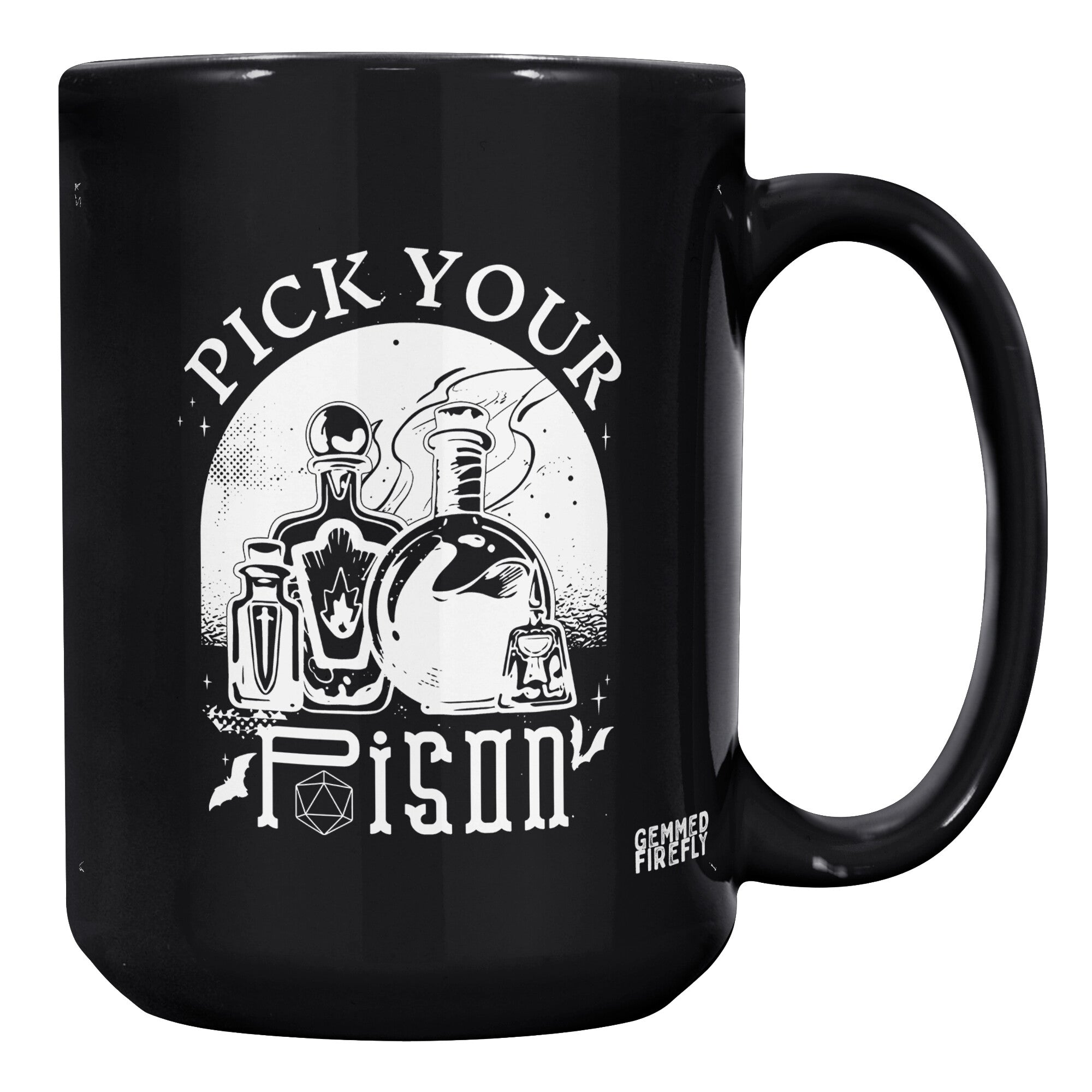 Pick Your Poison D20 Ceramic Mugs  - Gemmed Firefly
