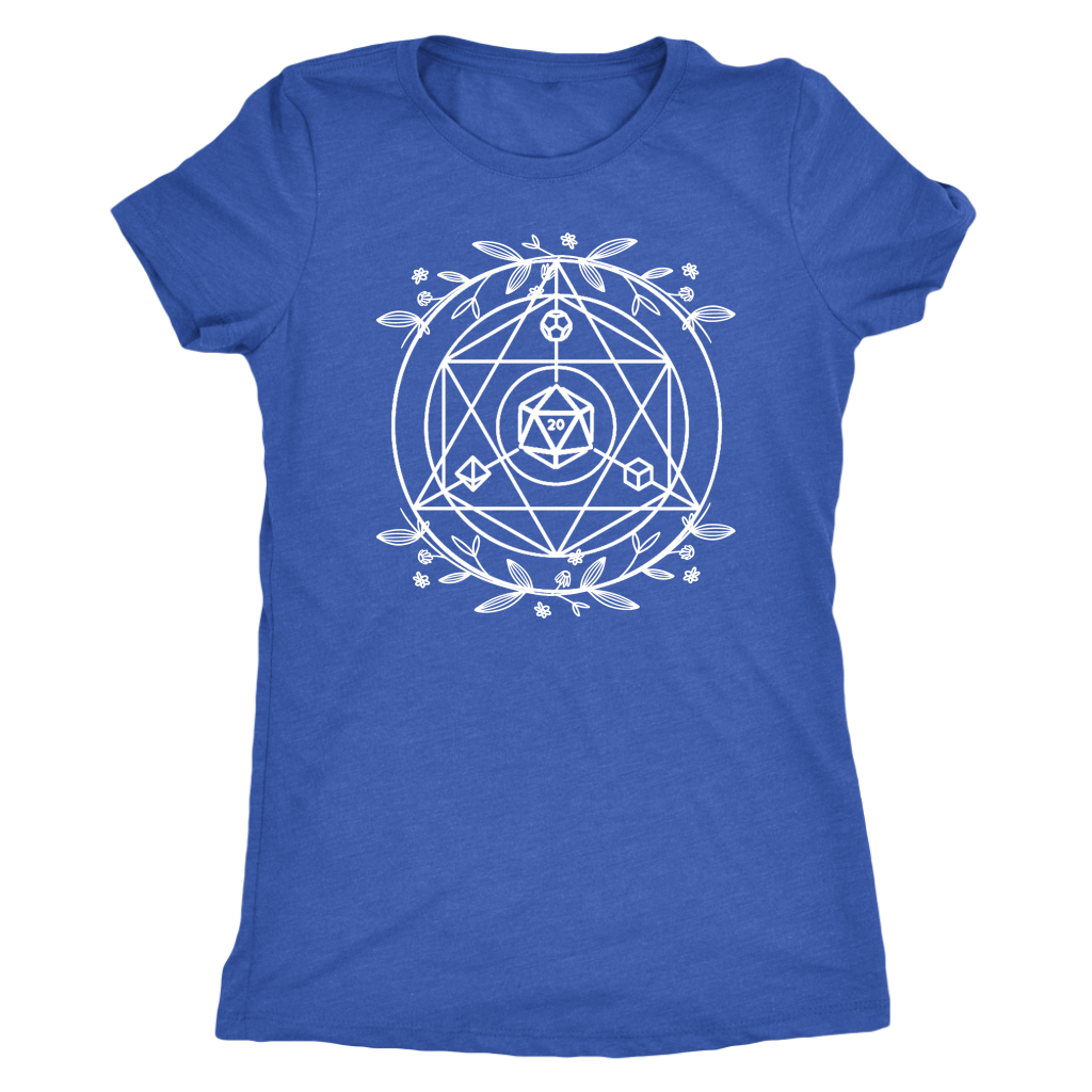 D20 Sacred Floral Geometry T-shirt  - Gemmed Firefly
