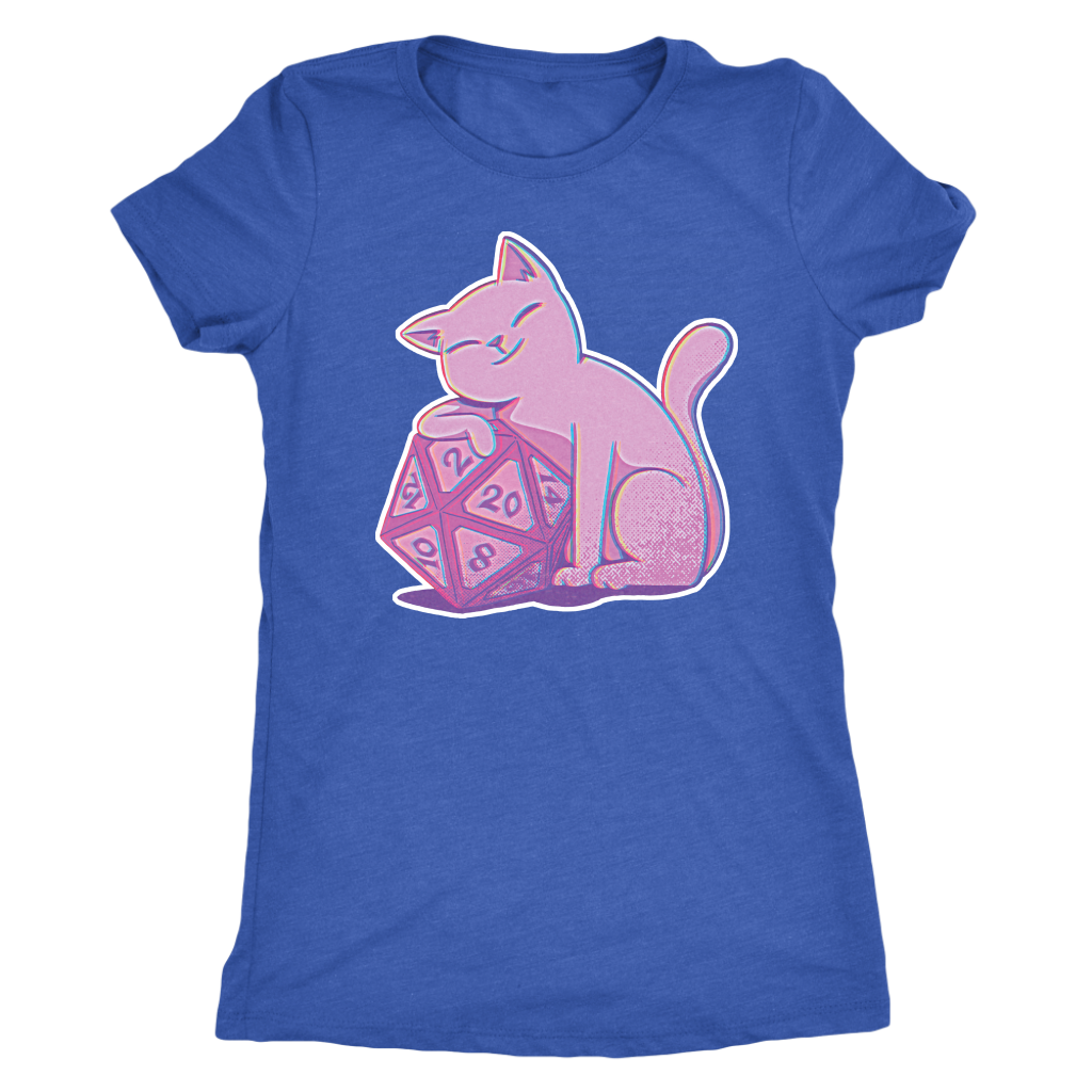 D20 Kitty Glitch T-shirt  - Gemmed Firefly
