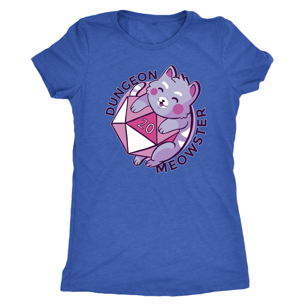 The Dungeon Meowster D20 Cat Shirt T-shirt  - Gemmed Firefly