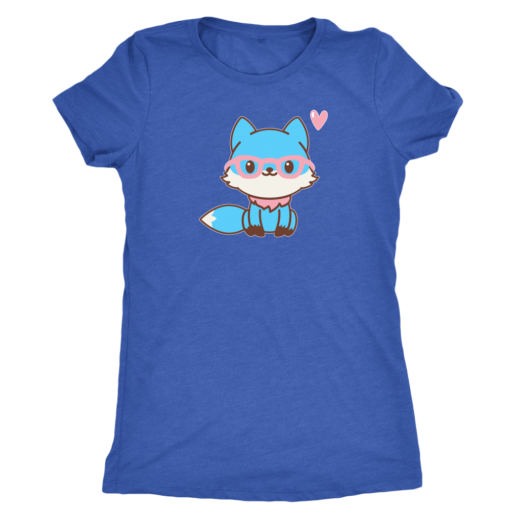 Trans Flag Fox Transfoxed T-shirt  - Gemmed Firefly