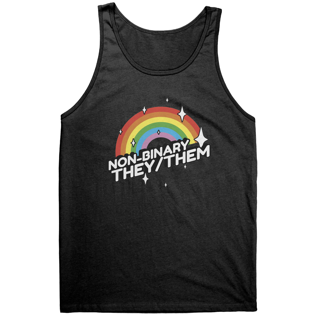Brilliant Rainbow Classic They/Them Non-binary T-shirt  - Gemmed Firefly