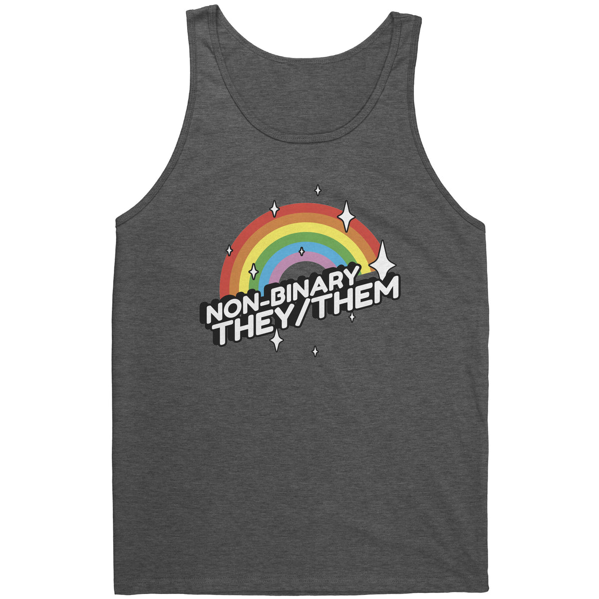 Brilliant Rainbow Classic They/Them Non-binary T-shirt  - Gemmed Firefly