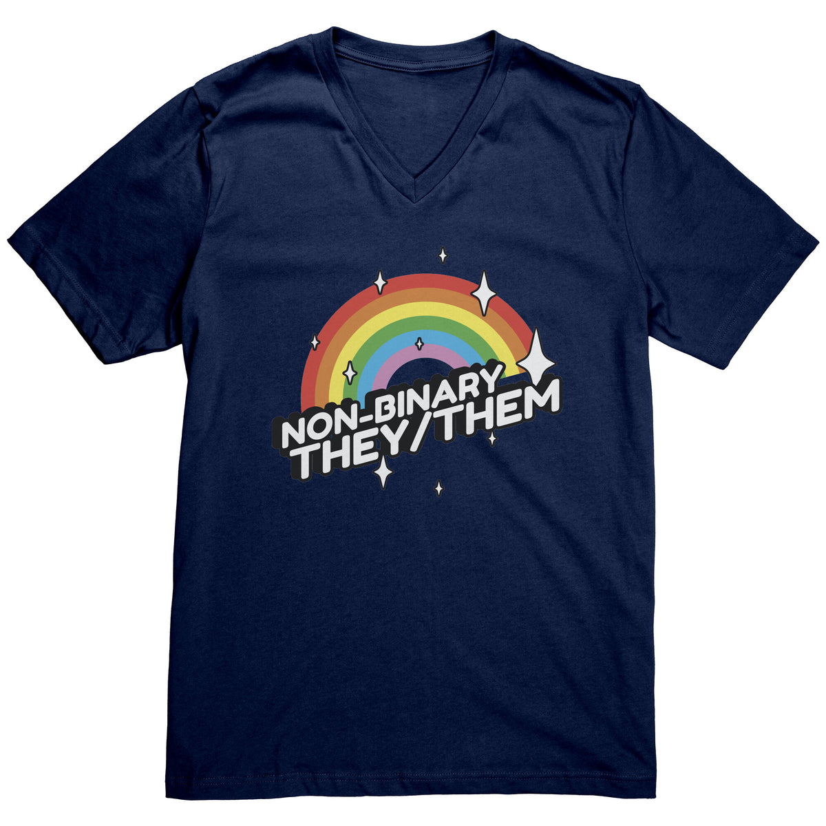 Brilliant Rainbow Classic They/Them Non-binary T-shirt  - Gemmed Firefly