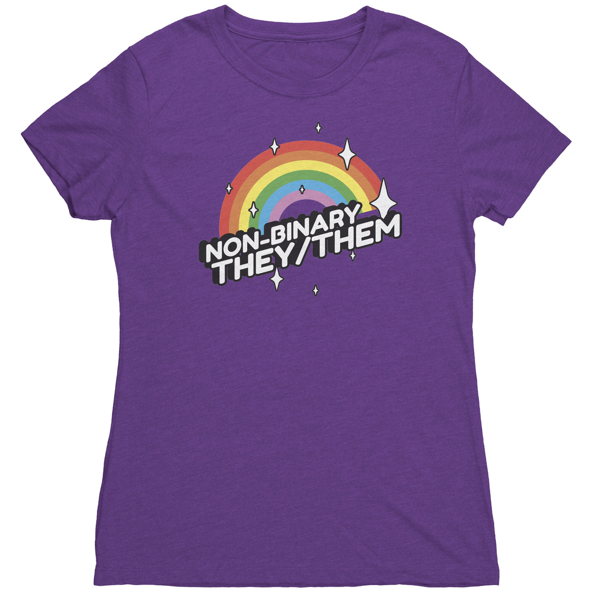 Brilliant Rainbow Classic They/Them Non-binary T-shirt  - Gemmed Firefly