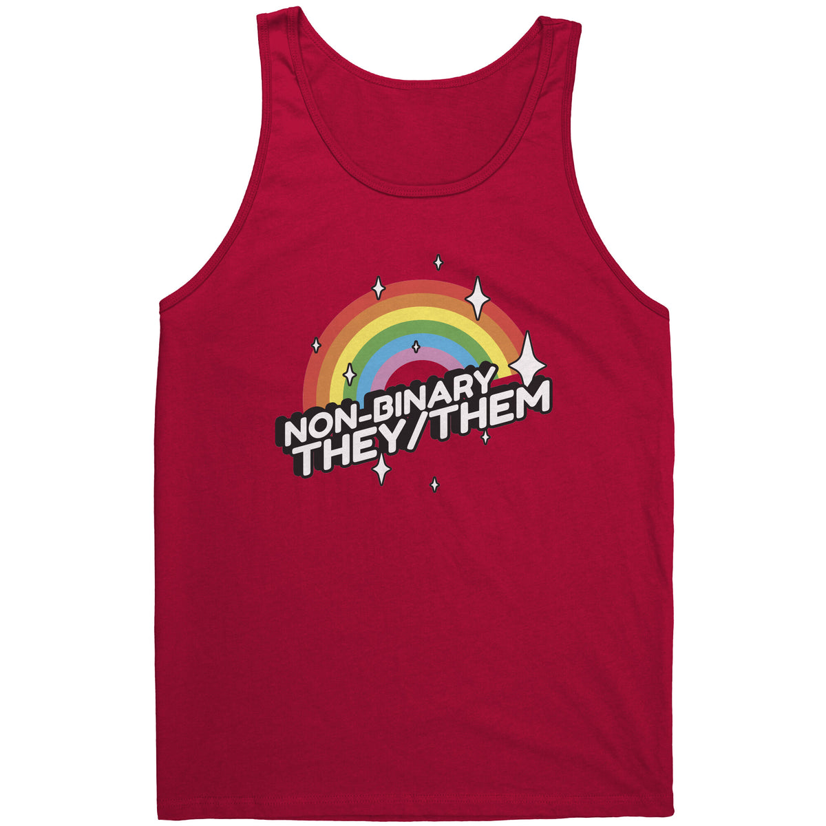 Brilliant Rainbow Classic They/Them Non-binary T-shirt  - Gemmed Firefly