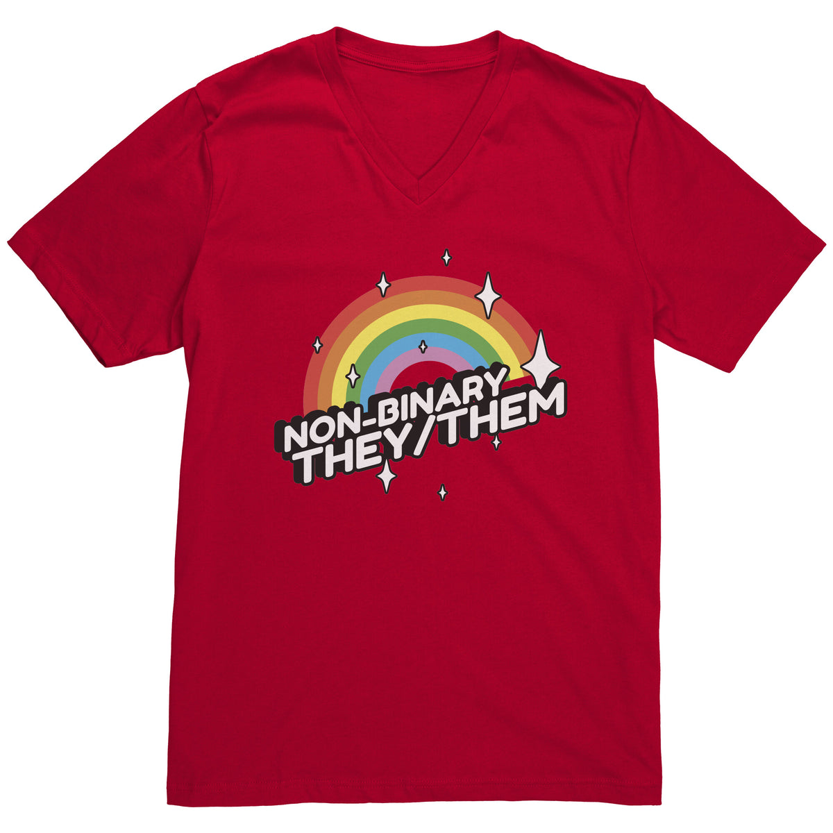 Brilliant Rainbow Classic They/Them Non-binary T-shirt  - Gemmed Firefly