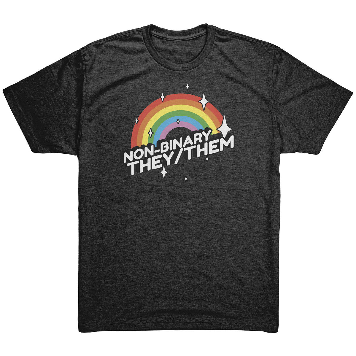 Brilliant Rainbow Classic They/Them Non-binary T-shirt  - Gemmed Firefly