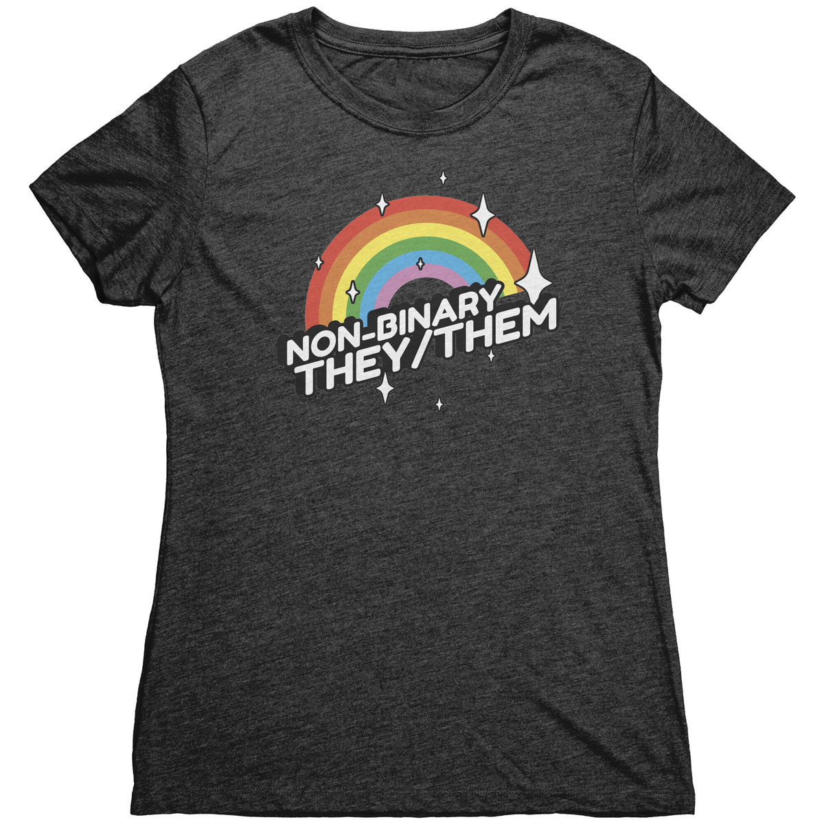 Brilliant Rainbow Classic They/Them Non-binary T-shirt  - Gemmed Firefly