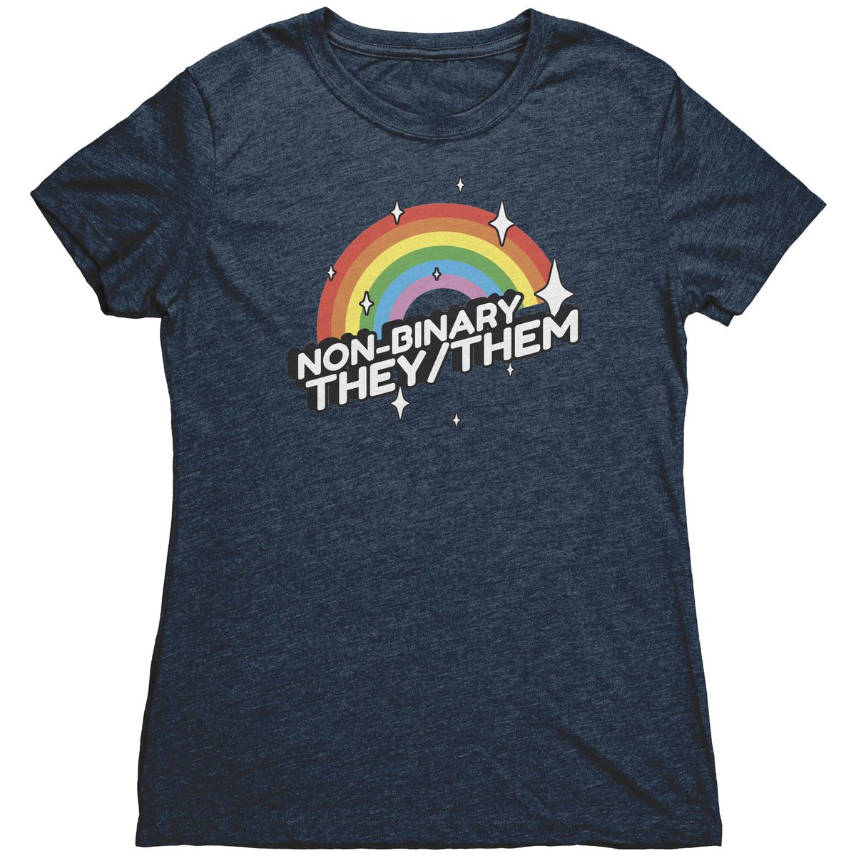 Brilliant Rainbow Classic They/Them Non-binary T-shirt  - Gemmed Firefly