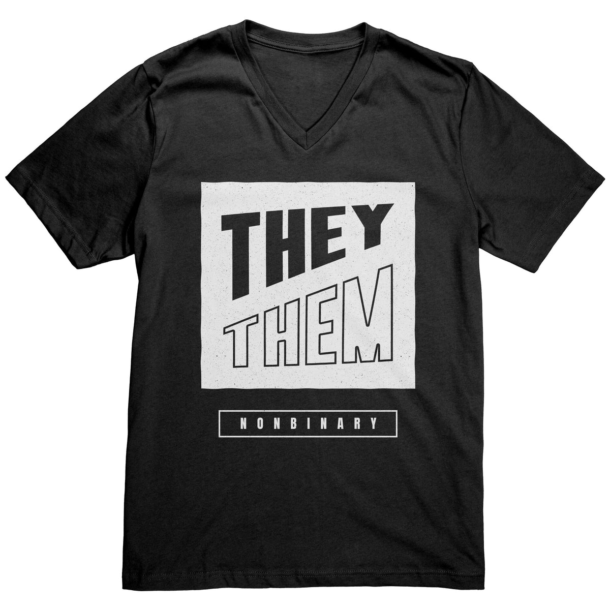 Modern Lux Block Slash They/Them Non-binary T-shirt  - Gemmed Firefly